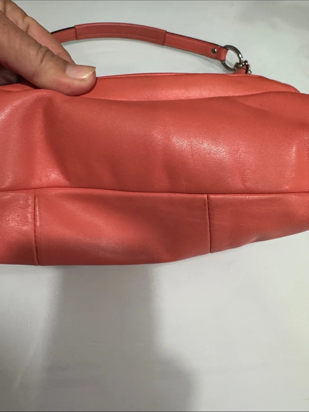 Coach Kristin Coral Pink Leather Shoulder Bag